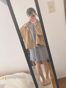 「RAY CASSIN（レイカズン）のアイテム（シャツワンピース）」を使った、ゆいた。さん（レディース・157cm）の春コーディネート