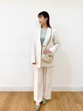 「SENSE OF PLACE by URBAN RESEARCH（センスオブプレイスバイアーバンリサーチ）のアイテム（ノーカラージャケット）」を使った、コトさん（レディース・160cm）の冬コーディネート