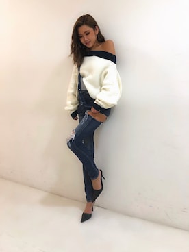 「GYDA（ジェイダ）のアイテム（サロペット/オーバーオール）」を使った、yukinaさん（レディース・161cm）の秋コーディネート