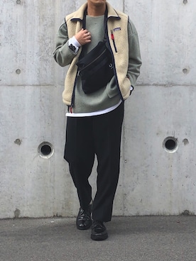 「FRED PERRY（フレッドペリー）のアイテム（ショルダーバッグ）」を使った、sくんさん（メンズ・171cm）の秋コーディネート
