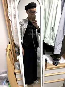 「Honeys（ハニーズ）のアイテム（ハンチング/ベレー帽）」を使った、velnuiさん（メンズ・175cm）の春コーディネート