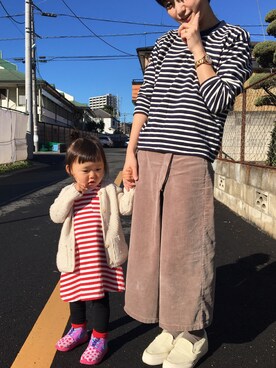 「JOURNAL STANDARD（ジャーナルスタンダード）のアイテム（スカート）」を使った、erikoさん（キッズ・90cm）の冬コーディネート