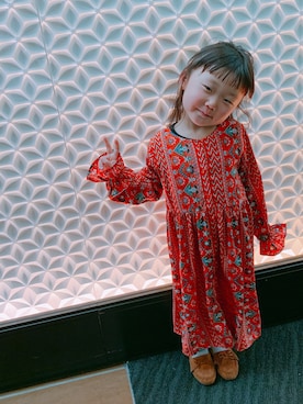 「アイテム（モカシン/デッキシューズ）」を使った、erikoさん（キッズ・100cm）の春コーディネート