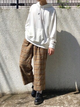 「FILA（フィラ）のアイテム（パーカー）」を使った、カイさん（メンズ・173cm）の秋コーディネート