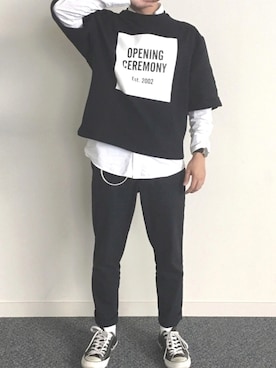 「OPENING CEREMONY（オープニングセレモニー）のアイテム（スウェット）」を使った、DAIKIさん（メンズ・167cm）の冬コーディネート