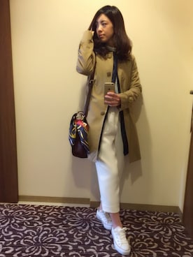 「インナーダウン」｜「アイテム（トレンチコート）」を使った、りんさん（レディース・155cm）の冬コーディネート