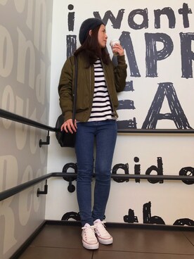 「CONVERSE（コンバース）のconverse（コンバース） ALL STAR OX（オールスターOX）（スニーカー）」を使った、りんさん（レディース・155cm）の春コーディネート