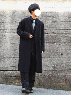 「スーツ」｜「アイテム（チェスターコート）」を使った、いっくんさん（メンズ・172cm）の冬コーディネート