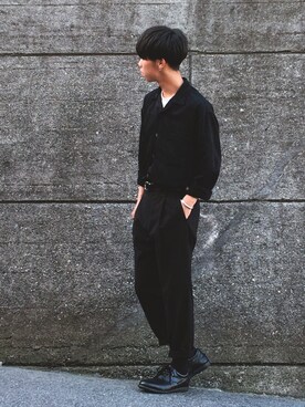 「真っ黒コーデ」｜「アイテム（その他）」を使った、いっくんさん（メンズ・172cm）の春コーディネート