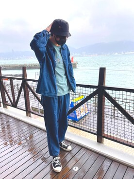 「韓国好きな人と繋がりたい」｜「アイテム（デニムジャケット）」を使った、如月さん（メンズ・184cm）の春コーディネート