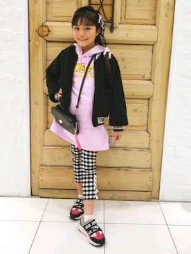 「JENNI belle（ジェニィベル）のアイテム」を使った、aoiさん（キッズ・130cm）の春コーディネート