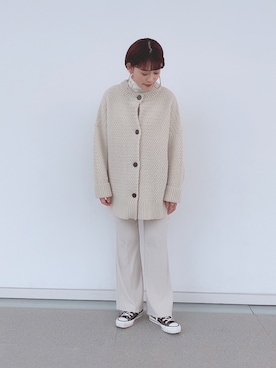 「ゆったりシルエット」｜「アイテム（スラックス）」を使った、rikoさん（レディース・160cm）の秋コーディネート