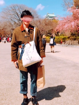 「RRL（ダブル アール エル）のアイテム（バッグ）」を使った、The Model.storesさん（メンズ・178cm）の春コーディネート