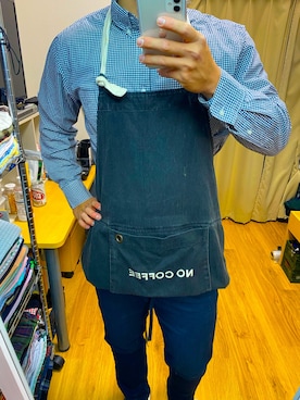 「NO COFFEE（ノーコーヒー）のアイテム（トップス）」を使った、KATTOパイセンさん（メンズ・182cm）の春コーディネート