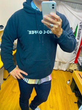 「NO COFFEE（ノーコーヒー）のアイテム（トップス）」を使った、KATTOパイセンさん（メンズ・182cm）の春コーディネート