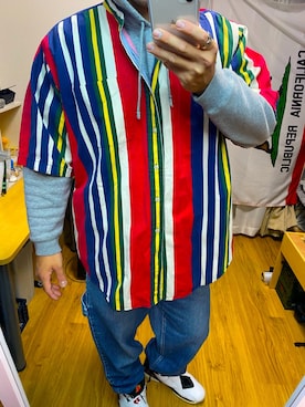 「CROSS COLOURS（クロスカラーズ）のアイテム」を使った、KATTOパイセンさん（メンズ・182cm）の春コーディネート