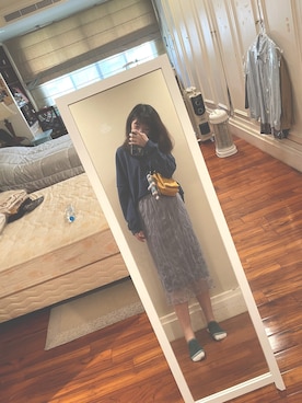 「アイテム（ワンピース/ドレス、シルバー系）」を使った、Yoko さん（レディース・177cm）の春コーディネート