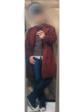「NANO universe（ナノユニバース）のアイテム（トレンチコート）」を使った、おーしろさん（メンズ・169cm）の冬コーディネート