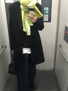 「モードストリート」｜「アイテム（チェスターコート）」を使った、mugidaiさん（レディース・173cm）の冬コーディネート