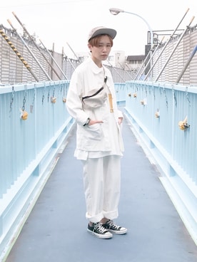 「SUPP.（サップ）のアイテム」を使った、YUHIRAIさん（レディース・166cm）の夏コーディネート