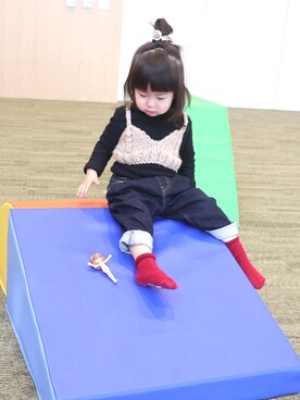 「アイテム（キャミソール）」を使った、ユナ◡̈⃝︎さん（キッズ・90cm）の冬コーディネート