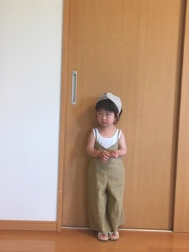 「handmade」｜「アイテム（サロペット/オーバーオール）」を使った、ユナ◡̈⃝︎さん（キッズ・90cm）の夏コーディネート
