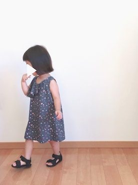 「HusHusH（ハッシュアッシュ）のアイテム（ワンピース/ドレス）」を使った、ユナ◡̈⃝︎さん（キッズ・90cm）の夏コーディネート