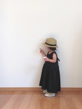 「うしろリボン」｜ユナ◡̈⃝︎さん（キッズ・90cm）の夏コーディネート