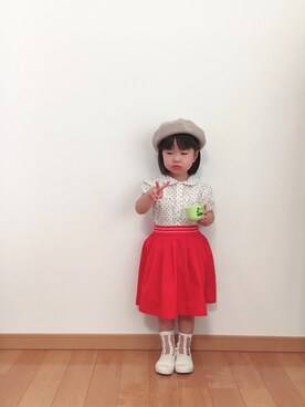 「アイテム（スカート）」を使った、ユナ◡̈⃝︎さん（キッズ・90cm）の秋コーディネート