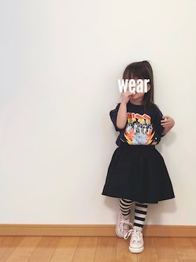「アイテム（スカート）」を使った、ユナ◡̈⃝︎さん（キッズ・90cm）の春コーディネート
