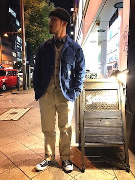 「アイテム（カバーオール）」を使った、matsuokaさん（メンズ・170cm・20代）の冬コーディネート