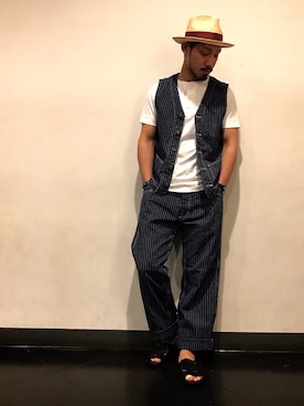 「アイテム（ベスト）」を使った、matsuokaさん（メンズ・170cm）の夏コーディネート