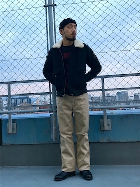 「アイテム（ミリタリージャケット）」を使った、matsuokaさん（メンズ・170cm・20代）の秋コーディネート