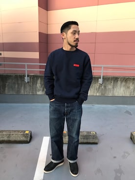 「schott（ショット）のアイテム（シューズ）」を使った、matsuokaさん（メンズ・170cm）の冬コーディネート