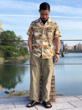 「schott（ショット）のアイテム（シューズ）」を使った、matsuokaさん（メンズ・170cm）の春コーディネート