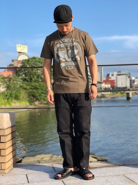 「アイテム（サンダル）」を使った、matsuokaさん（メンズ・170cm・20代）の夏コーディネート