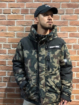 「schott（ショット）のアイテム（帽子）」を使った、matsuokaさん（メンズ・170cm）の秋コーディネート