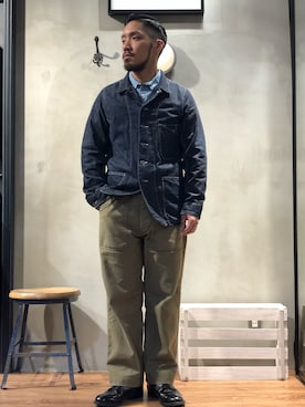 「アイテム（デニムジャケット）」を使った、matsuokaさん（メンズ・170cm・20代）の春コーディネート