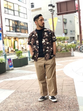 「アロハシャツ」｜matsuokaさん（メンズ・170cm）の春コーディネート