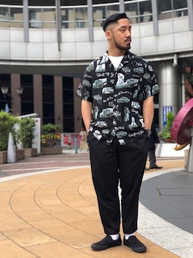 「アロハシャツ」｜matsuokaさん（メンズ・170cm）の夏コーディネート