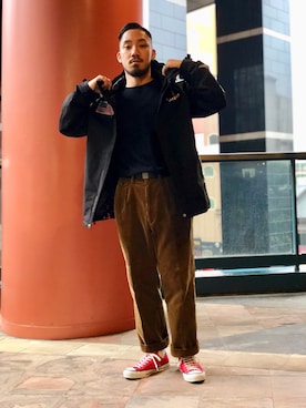 「アイテム（マウンテンパーカー）」を使った、matsuokaさん（メンズ・170cm・20代）の秋コーディネート