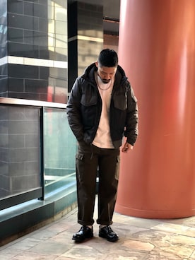 「アイテム（ミリタリージャケット）」を使った、matsuokaさん（メンズ・170cm・20代）の冬コーディネート