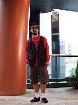 「CONVERSE（コンバース）のCONVERSE/コンバース　CS LOAFER SK ＣＳ ローファー ＳＫ（スニーカー）」を使った、matsuokaさん（メンズ・170cm）の夏コーディネート