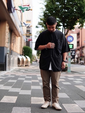 「schott(ショット)のアイテム(ブレスレット)」を使った、matsuokaさん(メンズ・170cm)の夏コーディネート