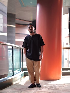 「CONVERSE（コンバース）のCONVERSE/コンバース　CS LOAFER SK ＣＳ ローファー ＳＫ（スニーカー）」を使った、matsuokaさん（メンズ・170cm）の夏コーディネート