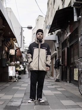 「アイテム（マウンテンパーカー）」を使った、matsuokaさん（メンズ・170cm・20代）の冬コーディネート