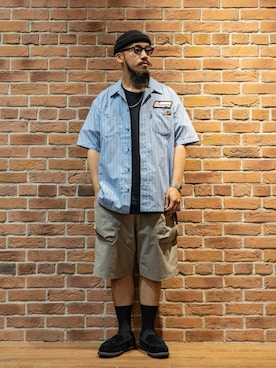 「アイテム（Tシャツ/カットソー、ブラック系）」を使った、matsuokaさん（メンズ・170cm）の春コーディネート