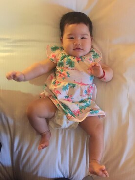 「Carter's（カーターズ）のアイテム（ワンピース/ドレス）」を使った、小奈奈さん（キッズ・60cm）の夏コーディネート