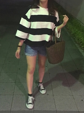 「LOWY（ロヴィ）のアイテム」を使った、まいまいさん（レディース・156cm）の春コーディネート