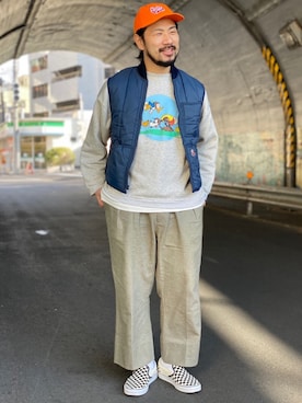 「RefrigiWear(リフリッジウェアー)のアイテム」を使った、MASATOSHI KOMORIさん(メンズ・173cm)の冬コーディネート